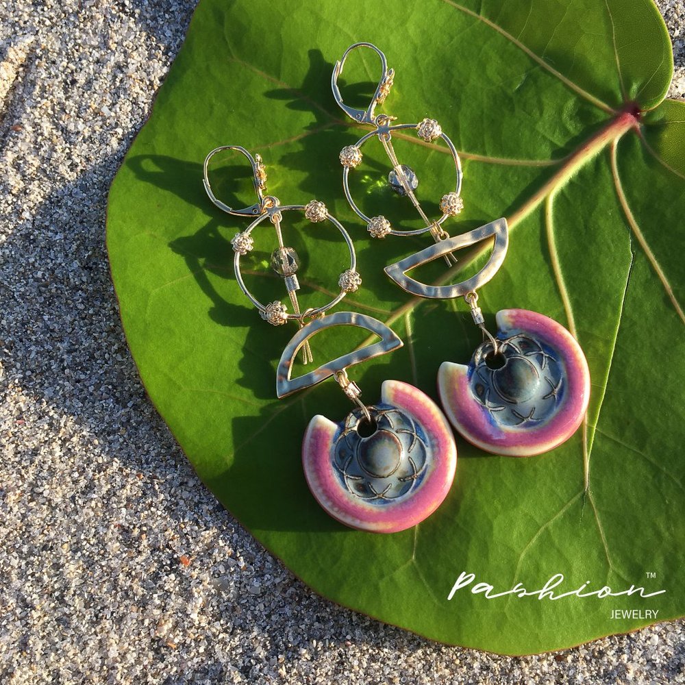 Long Ceramic Statement Earrings